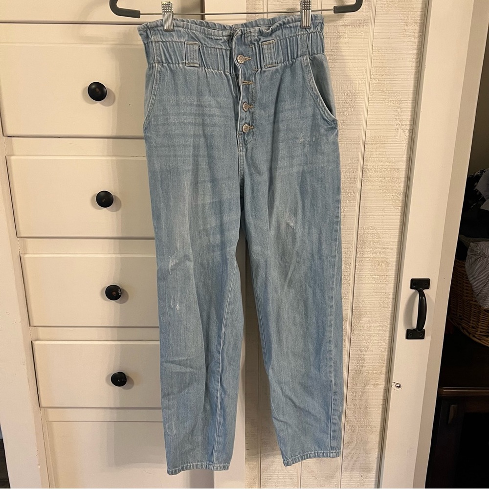 High waist wax jeans